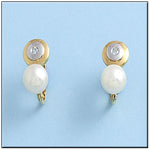 PENDIENTES ORO 18KL BICOLOR PERLAS
