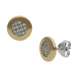 PENDIENTES ORO 18KL BICOLOR REDONDOS - 8MM