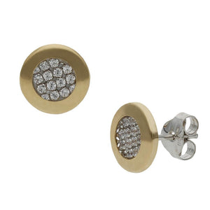 PENDIENTES ORO 18KL BICOLOR REDONDOS - 8MM