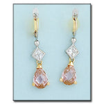 PENDIENTES ORO 18KL BICOLOR ROSA - Acabado: Oro blanco 