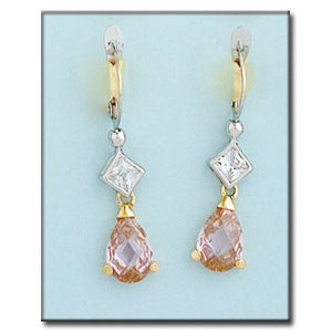 PENDIENTES ORO 18KL BICOLOR ROSA - Acabado: Oro blanco 