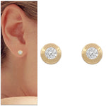 PENDIENTES ORO 18KL CHATON - 7MM - Cierre: Rosca 