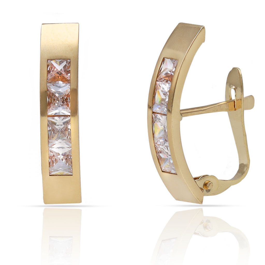 PENDIENTES ORO 18KL CIRCONITAS - 4x18MM
