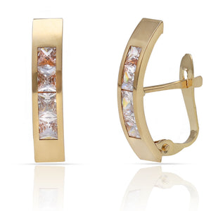 PENDIENTES ORO 18KL CIRCONITAS - 4x18MM