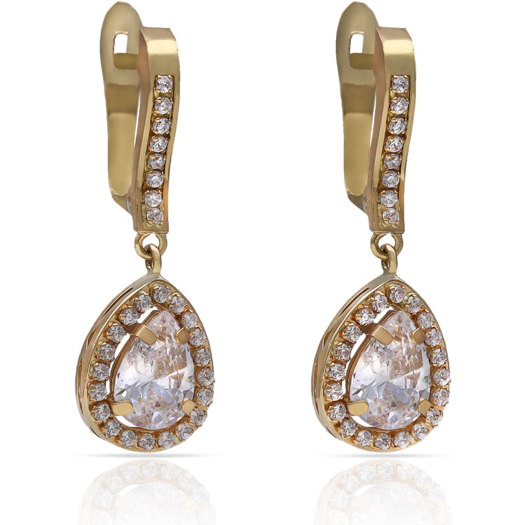 PENDIENTES ORO 18KL CIRCONITAS - 8x24MM