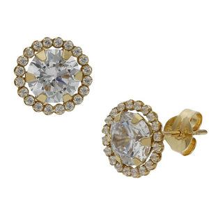 PENDIENTES ORO 18KL CIRCONITAS - 9MM