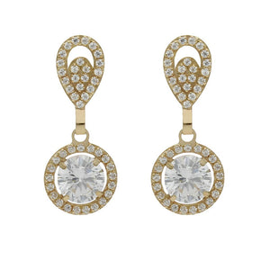 PENDIENTES ORO 18KL CIRCONITAS - 9x22MM