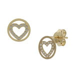 PENDIENTES ORO 18KL CORAZON CIRCONITAS - 7MM