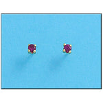 PENDIENTES ORO 18KL CRISOPAL ROJO 3X3