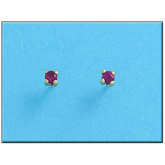 PENDIENTES ORO 18KL CRISOPAL ROJO 3X3