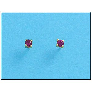 PENDIENTES ORO 18KL CRISOPAL ROJO 3X3
