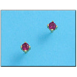 PENDIENTES ORO 18KL CRISOPAL ROJO 4X4