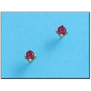 PENDIENTES ORO 18KL CRISOPAL ROJO 4X4
