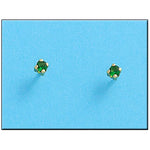 PENDIENTES ORO 18KL CRISOPAL VERDE 3X3