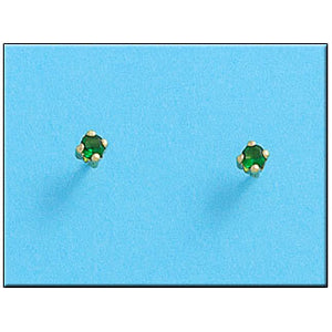 PENDIENTES ORO 18KL CRISOPAL VERDE 3X3