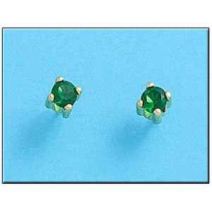 PENDIENTES ORO 18KL CRISOPAL VERDE 5X5