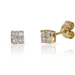 PENDIENTES ORO 18KL CUADRADOS - 4.50x4.50MM