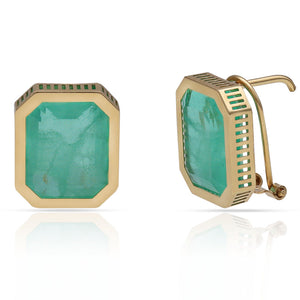 PENDIENTES ORO 18KL CUARZO VERDE
