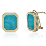 PENDIENTES ORO 18KL CUARZO VERDE AGUA