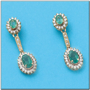 PENDIENTES ORO 18KL ESMERALDA FINA