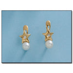 PENDIENTES ORO 18KL ESTRELLAS PERLAS