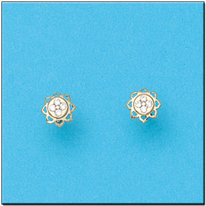 PENDIENTES ORO 18KL FLOR