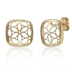 PENDIENTES ORO 18KL FLOR CALADA - 10.50x10.50MM