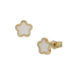 PENDIENTES ORO 18KL FLOR NACAR - 4.50MM