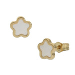 PENDIENTES ORO 18KL FLOR NACAR - 6.50MM