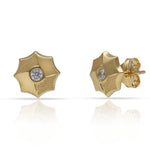 PENDIENTES ORO 18KL OCTOGONO CIRCONITAS - 8MM