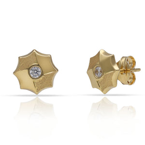 PENDIENTES ORO 18KL OCTOGONO CIRCONITAS - 8MM