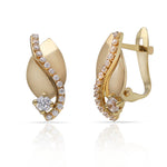 PENDIENTES ORO 18KL ONDAS CIRCONITAS