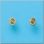 PENDIENTES ORO 18KL OVAL COLOR OLIVINA