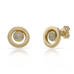 PENDIENTES ORO 18KL REDONDOS CIRCONITAS - 9MM