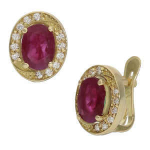 PENDIENTES ORO 18KL RUBIES FINOS