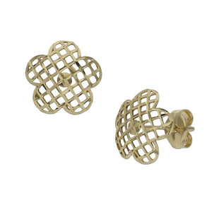 PENDIENTES ORO 18KL TALLADOS FLOR - 9MM