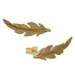 PENDIENTES ORO 18KL TREPADORES PLUMA