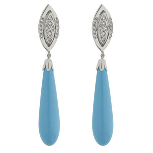 PENDIENTES ORO 18KL TURQUESA SINTETICA