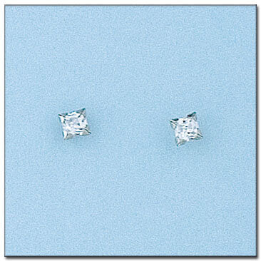 PENDIENTES ORO BLANCO 18KL - 3X3