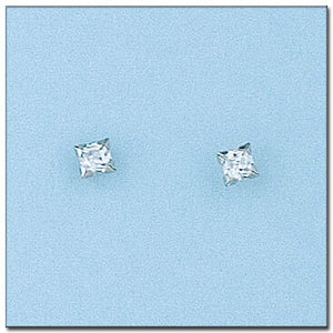 PENDIENTES ORO BLANCO 18KL - 3X3