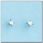 PENDIENTES ORO BLANCO 18KL - 4MM - Cierre: Rosca 