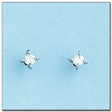 PENDIENTES ORO BLANCO 18KL - 4MM - Cierre: Rosca 