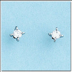 PENDIENTES ORO BLANCO 18KL - 5MM - Cierre: Rosca 
