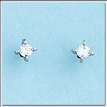 PENDIENTES ORO BLANCO 18KL - 5MM - Cierre: Rosca 