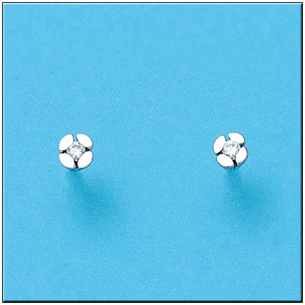 PENDIENTES ORO BLANCO 18KL CIRCONITAS