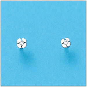 PENDIENTES ORO BLANCO 18KL CIRCONITAS