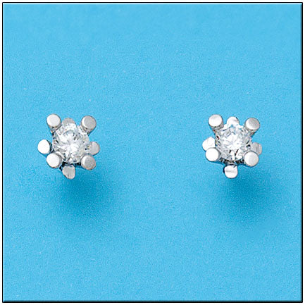PENDIENTES ORO BLANCO 18KL CIRCONITAS