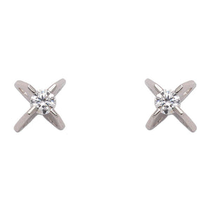 PENDIENTES ORO BLANCO 18KL CIRCONITAS