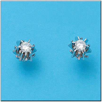 PENDIENTES ORO BLANCO 18KL CIRCONITAS