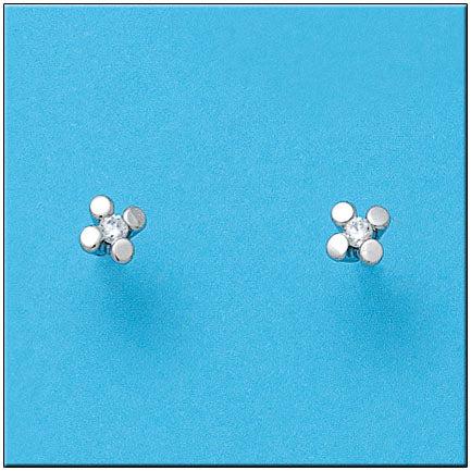 PENDIENTES ORO BLANCO 18KL CIRCONITAS